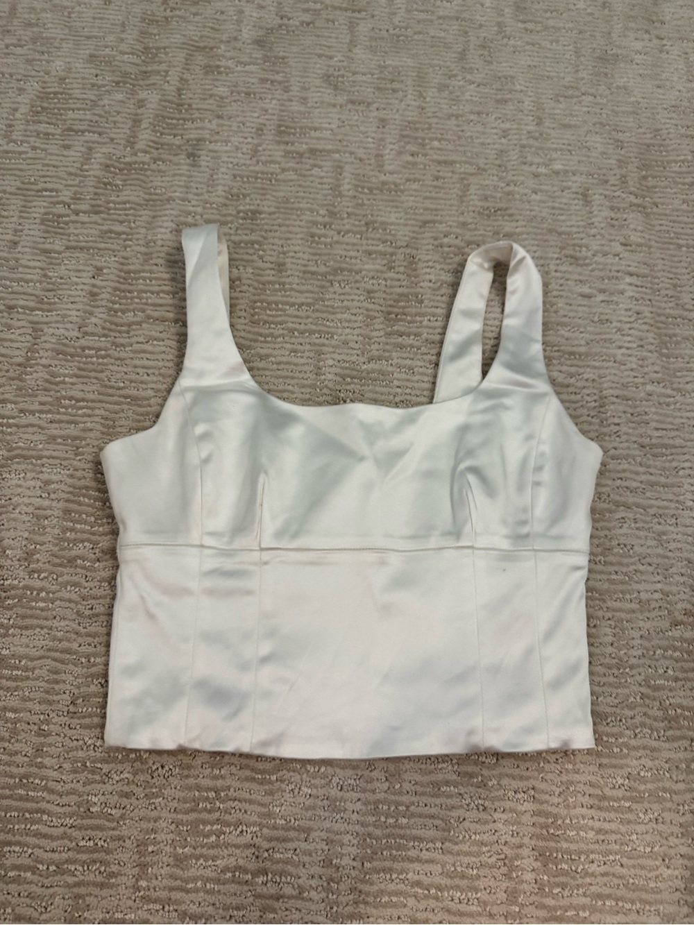 Wilfred White Satin Crop Tank